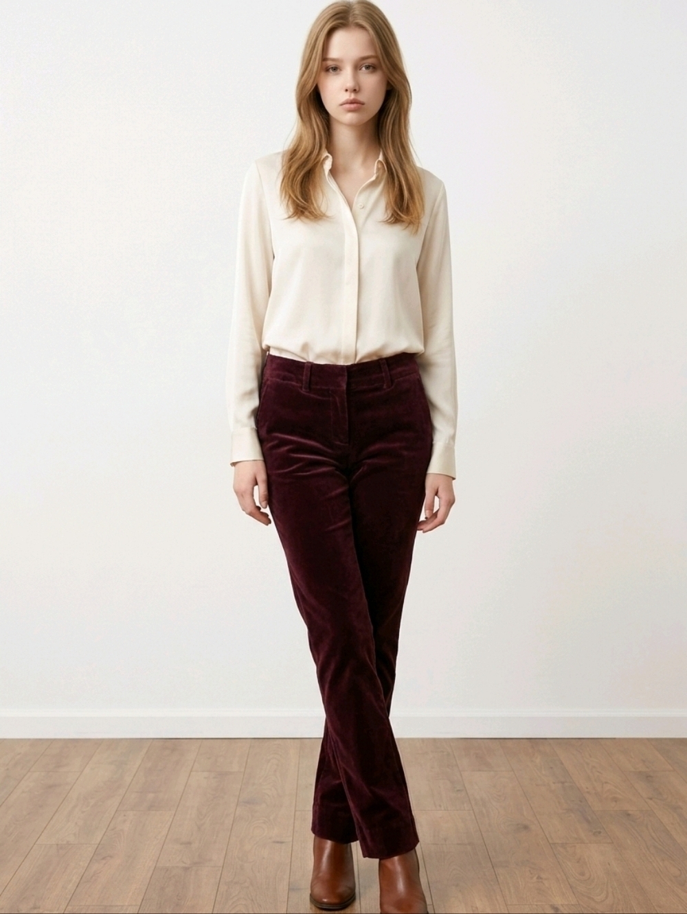 Louis Velvet Burgundy Slacks w 4 Pockets Sz 2 Gorgeous!